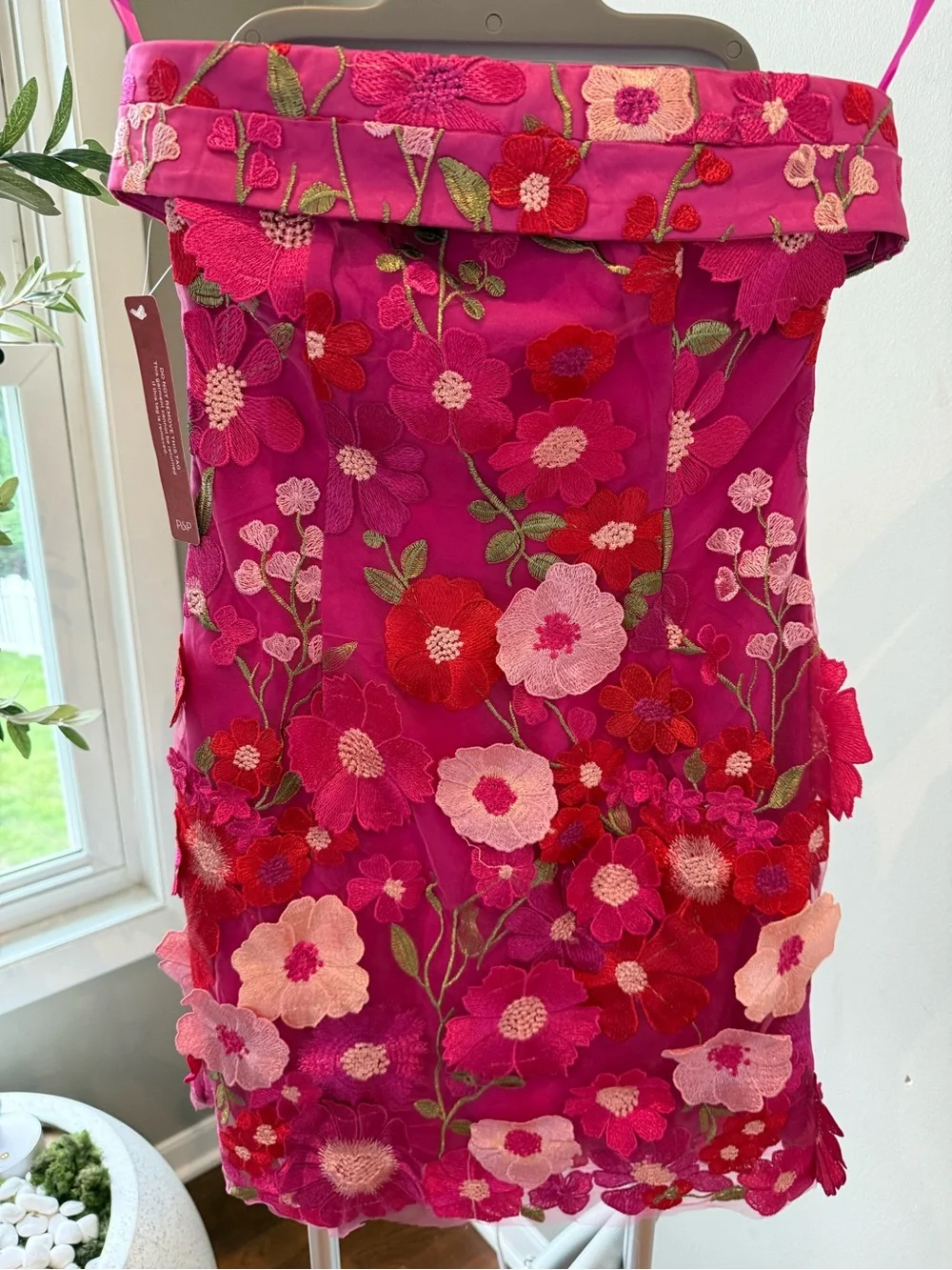 Petal & Pup Hot Pink Strapless Floral Dress - Picture 2 of 6